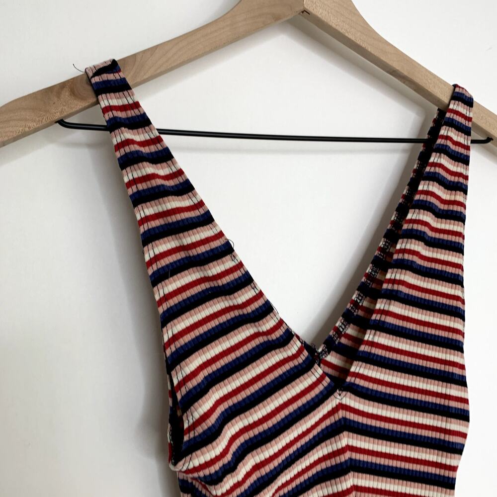 Reformation Bodysuit Red Blue White Stripe Top Womens Small - Picture 6 of 11